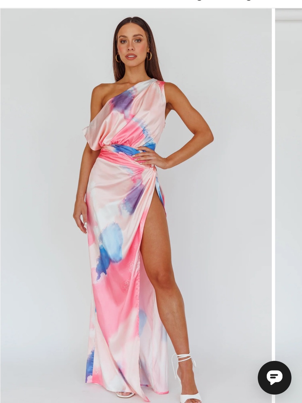 Self Leslie charm me thigh high silky maxi